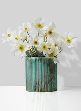 5in Verdigris Glass Cylinder Vase