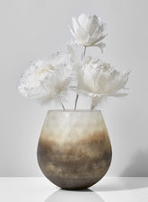 6 1/2 x 7in Ombre Gold Frost Balloon Glass Vase