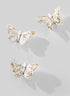 3in Gold Glittered White Butterfly