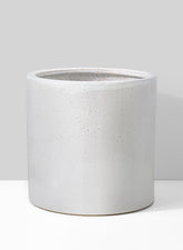 12in White Ceramic Round Cachepot