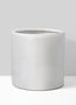 12in White Ceramic Round Cachepot