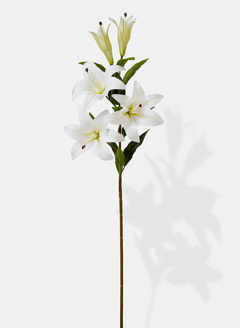 39in White Lily Spray