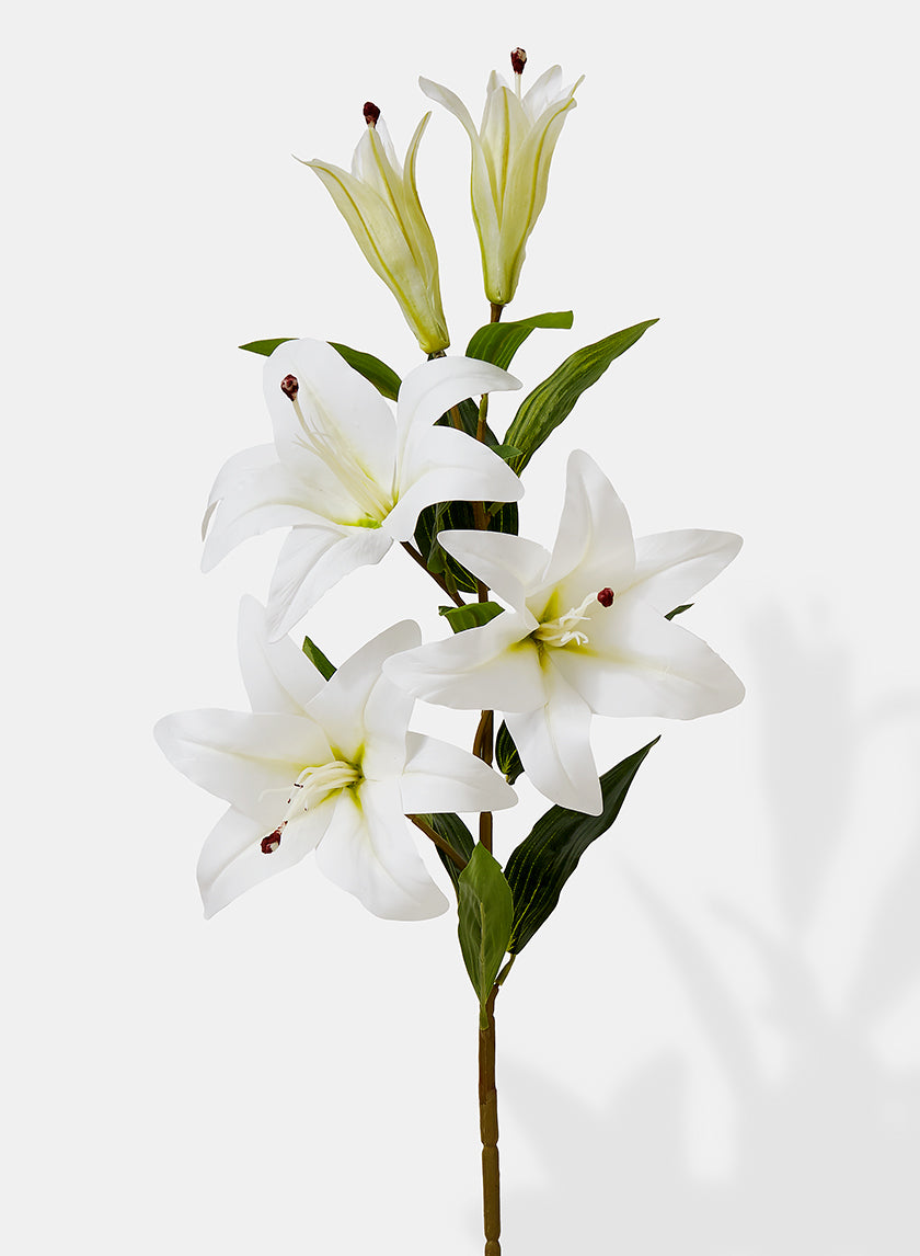 39in White Lily Spray