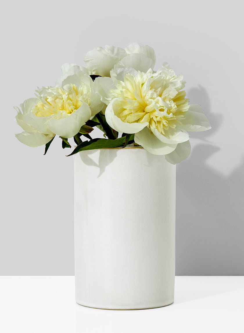 4 x 6  1/2in White Ceramic Vase