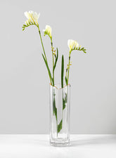 11  1/2in Waves Gold Rim Faceted Vase