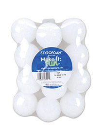 2in White Craft Foam Ball