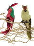 11 1/2in Red & Yellow Burlap Parrots